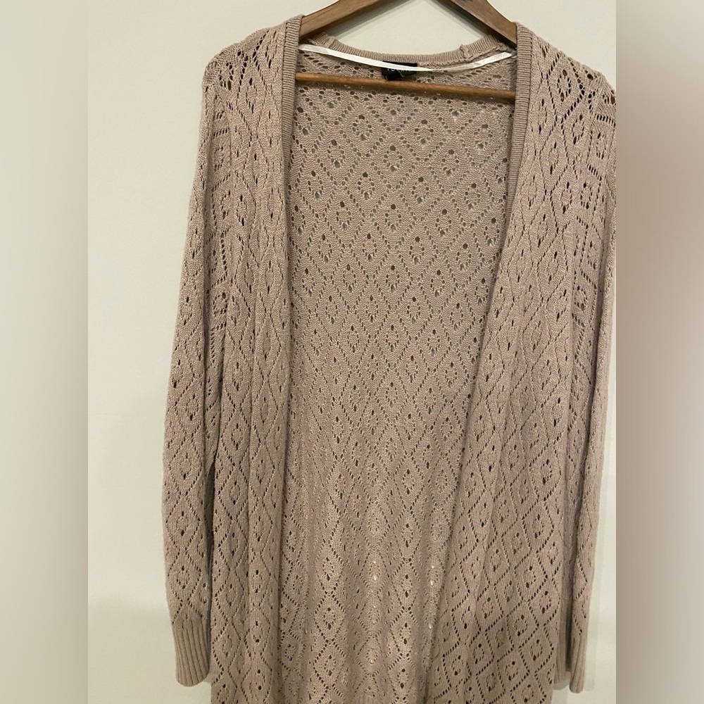 Torrid - Taupe Pointelle Button Front Boyfriend C… - image 5